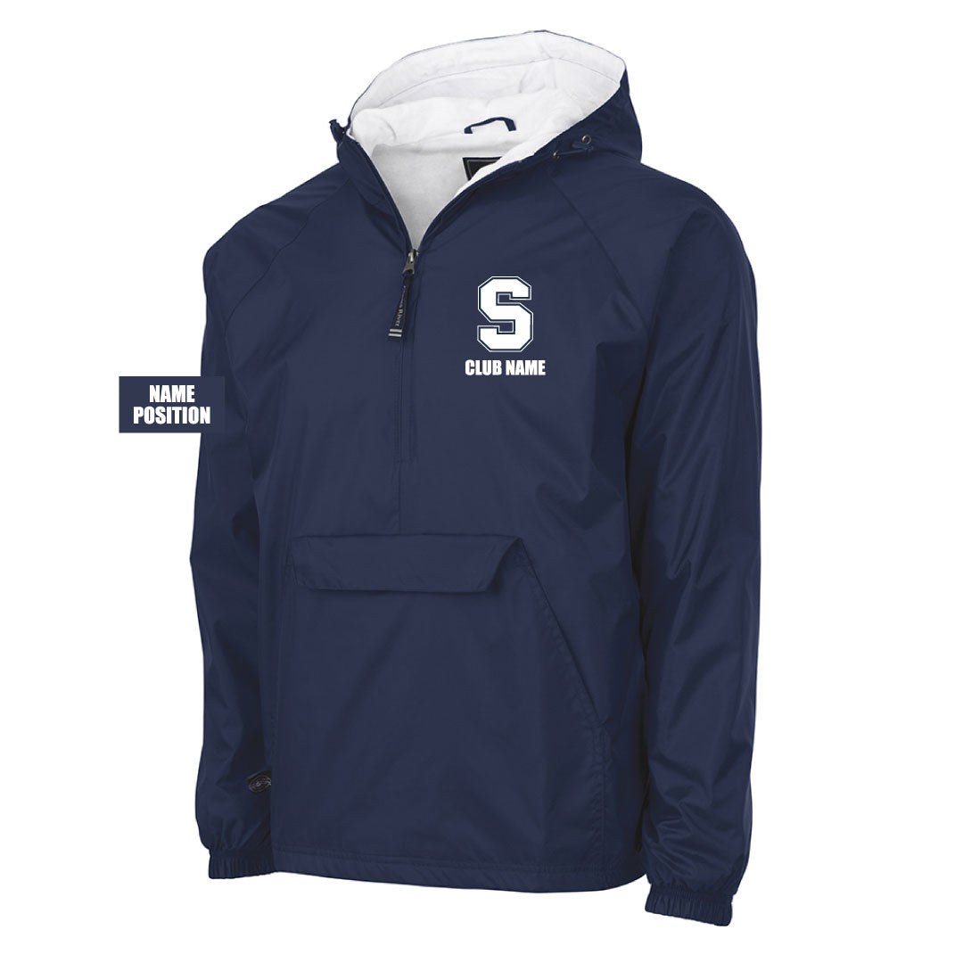 Staples HS Clubs Hooded 1/4 Zip Wind Jacket Logowear Staples HS Clubs Navy Adult S