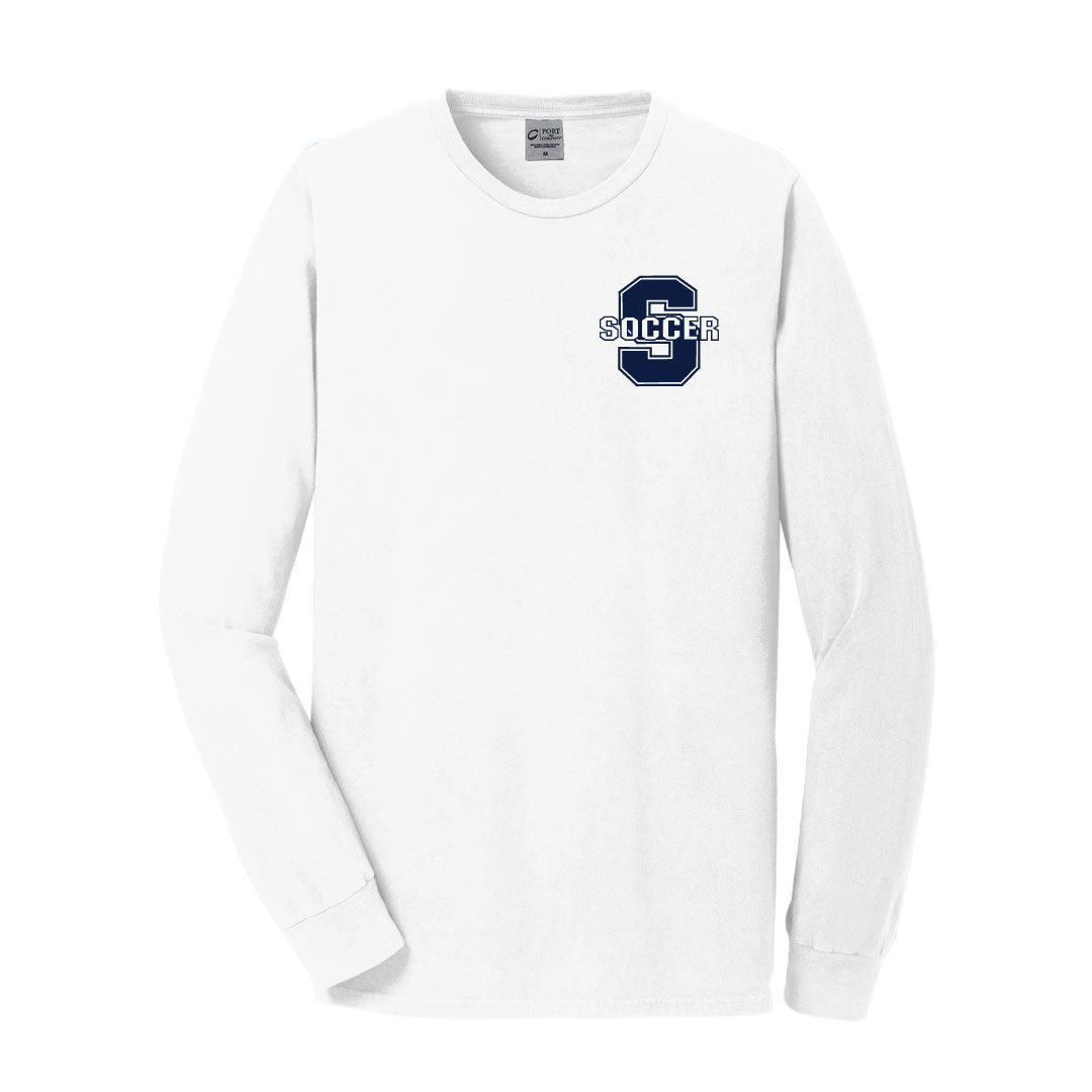 Staples Girls Soccer Fans Washed Cotton Longsleeve Logowear Staples Girls Soccer Fanwear White Adult S