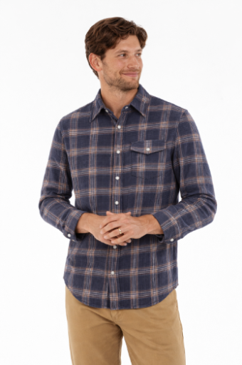 Criquet Men's Waffle Plaid Pearl Snap
