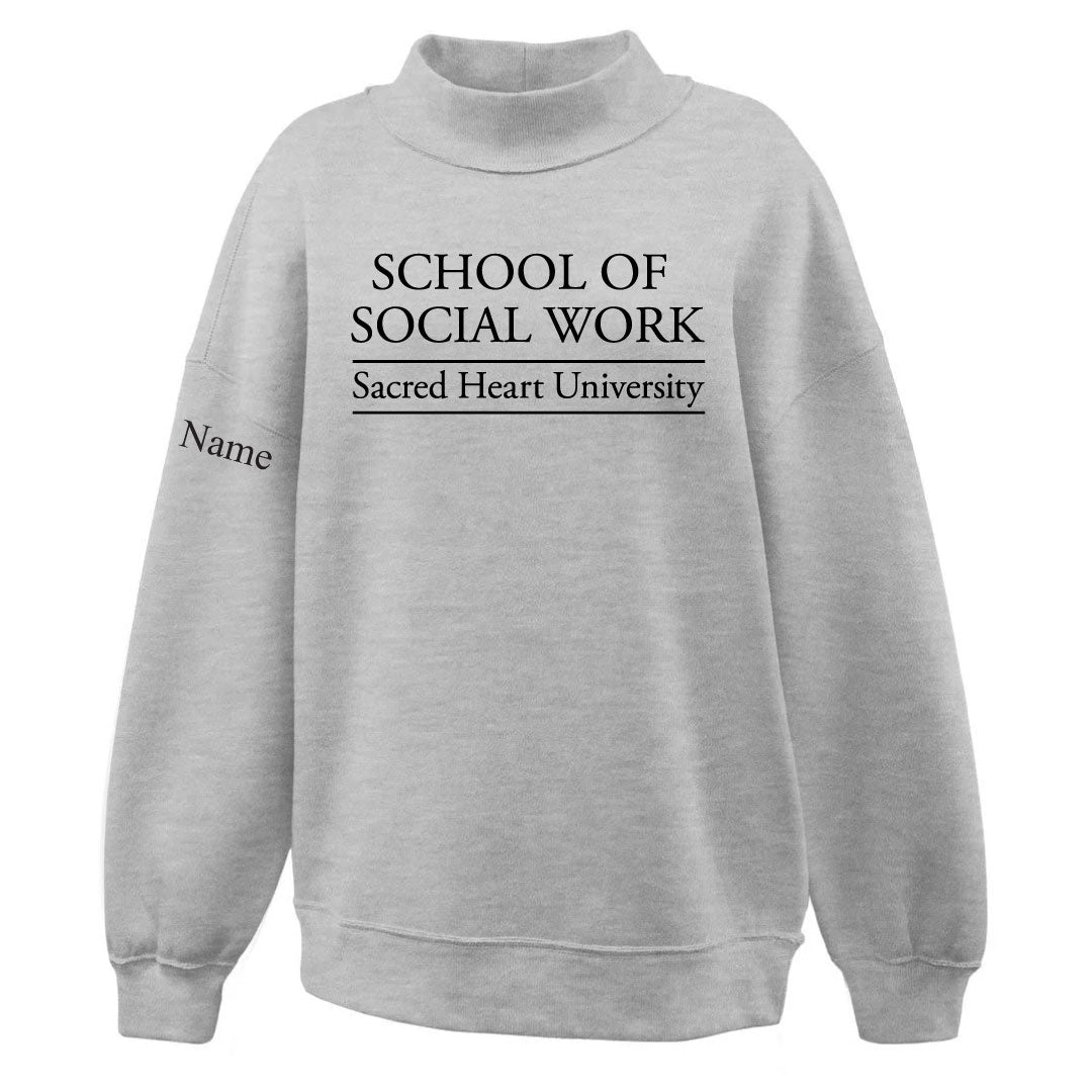 SHU School of Social Work Ladies Mockneck Sweatshirt