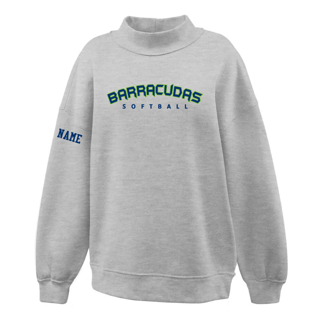 Barracudas Softball Mockneck Sweatshirt Logowear Barracudas Grey Ladies XS