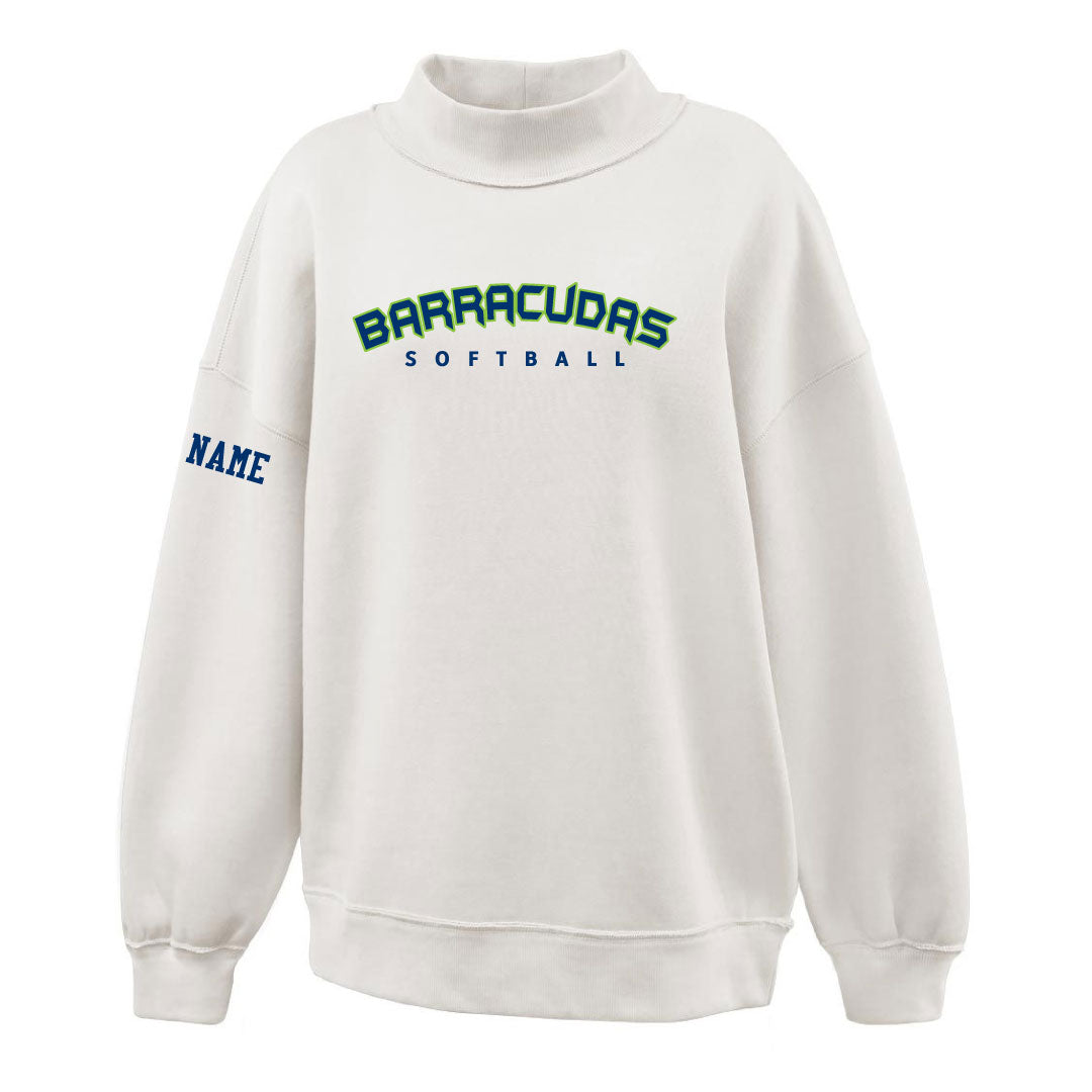 Barracudas Softball Mockneck Sweatshirt Logowear Barracudas Cream Girls L