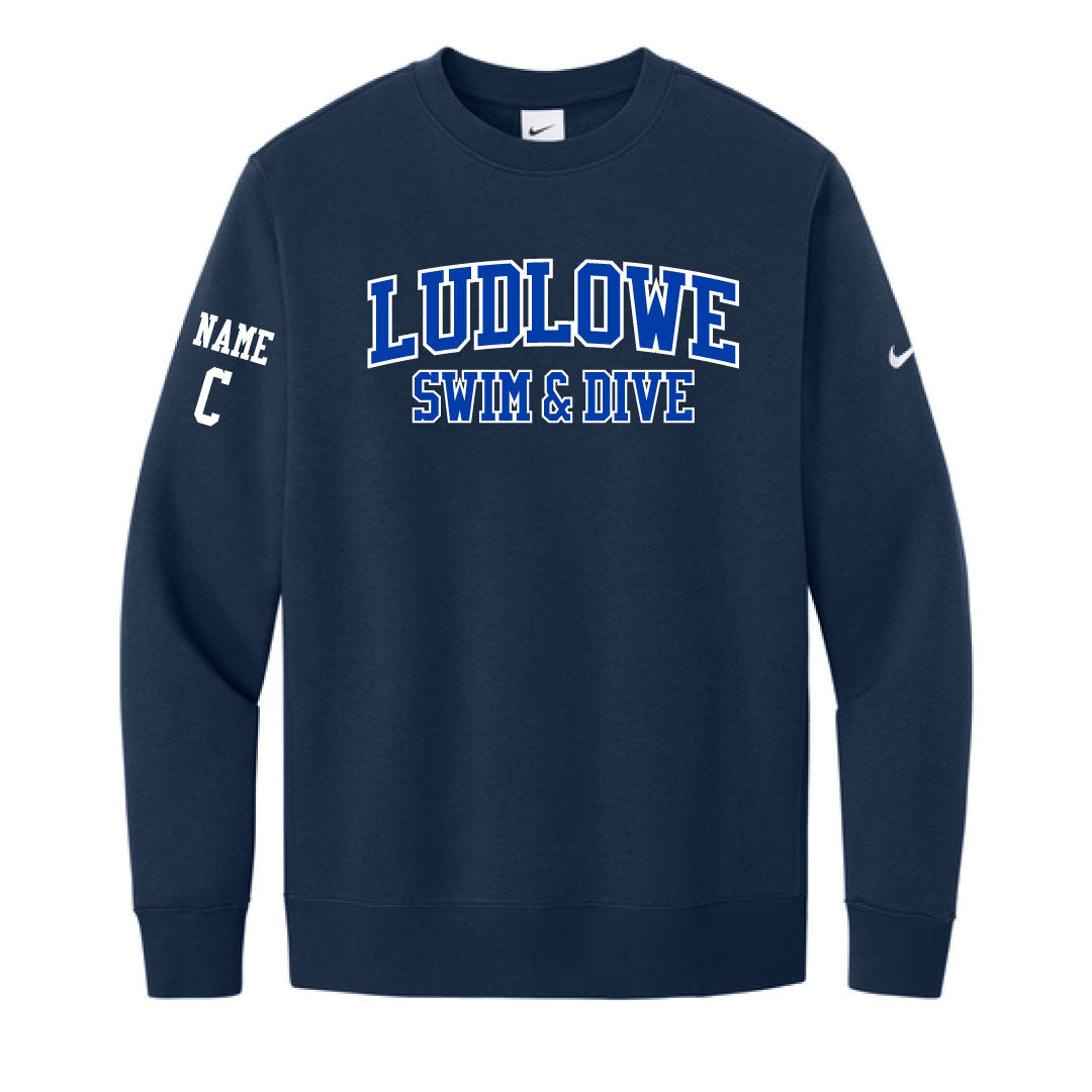 Ludlowe Girls Swim & Dive Nike Crewneck Sweatshirt