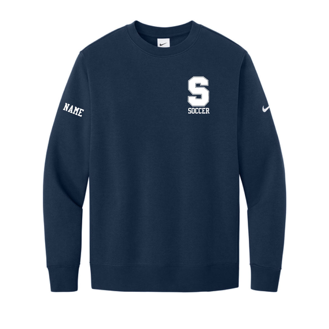 Staples Girls Soccer Fans Nike Crewneck Sweatshirt Logowear Staples Girls Soccer Fanwear Navy Adult XS