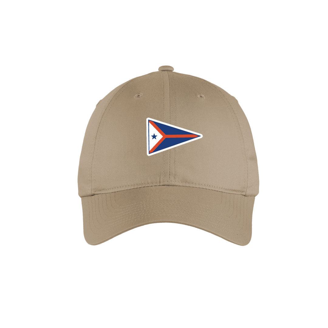 PYC Nike Unstructured Cotton/Poly Twill Cap Logowear Pequot Yacht Club Khaki