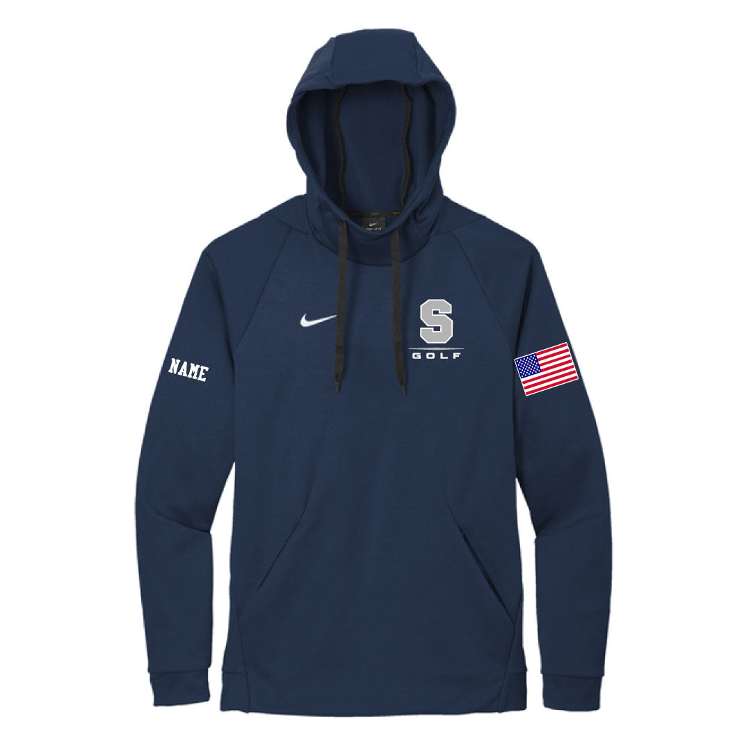 Staples Boys Golf Nike Therma Fit Hooded Sweatshirt Logowear Staples Boys Golf Navy Adult S