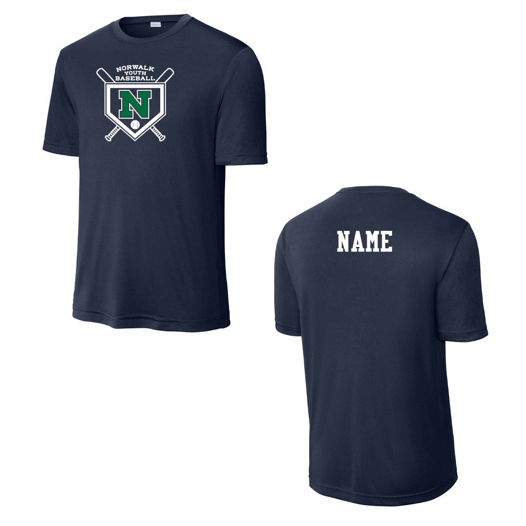 NYB Performance Practice Tee Logowear Norwalk Youth Baseball Navy Youth S