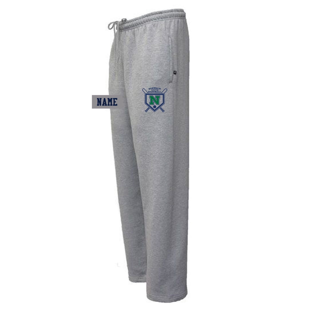 NYB Open Bottom Sweatpants Logowear Norwalk Youth Baseball Grey Youth S
