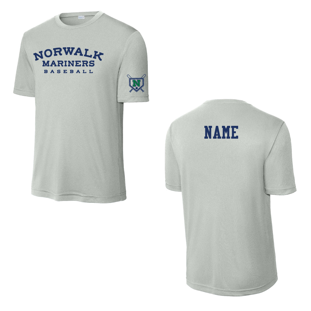 NYB Mariners Performance Practice Tee Logowear Norwalk Youth Baseball Grey Youth S