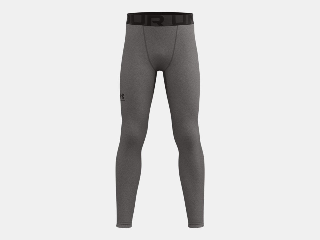Under Armour Boys' ColdGear Armour Leggings Apparel Under Armour Charcoal Light Heather/Black-019 Youth Small