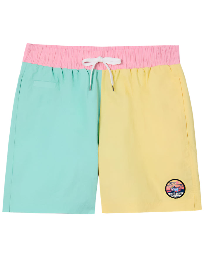 Goat USA Boys' Color Block Bathing Suit Apparel Goat USA Mint/Banana/Pink Youth Small