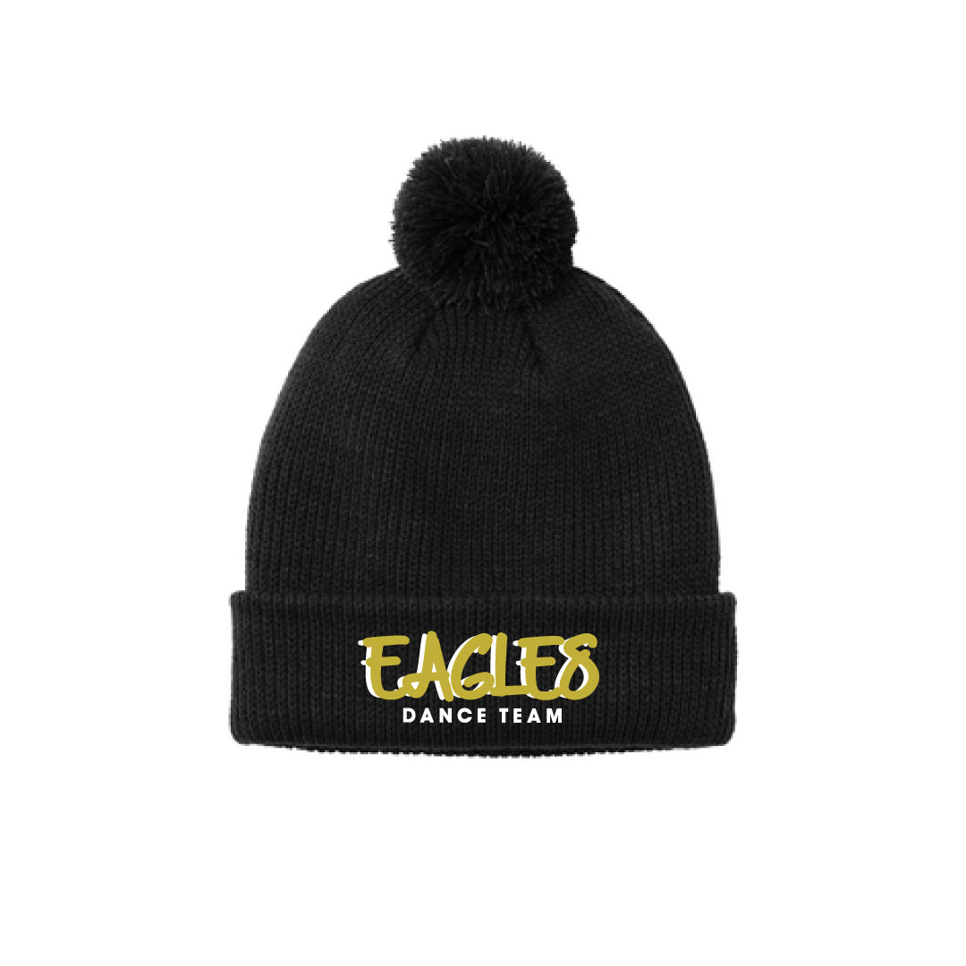 THS Dance Cozy Pom Beanie Logowear Trumbull Dance Team Black