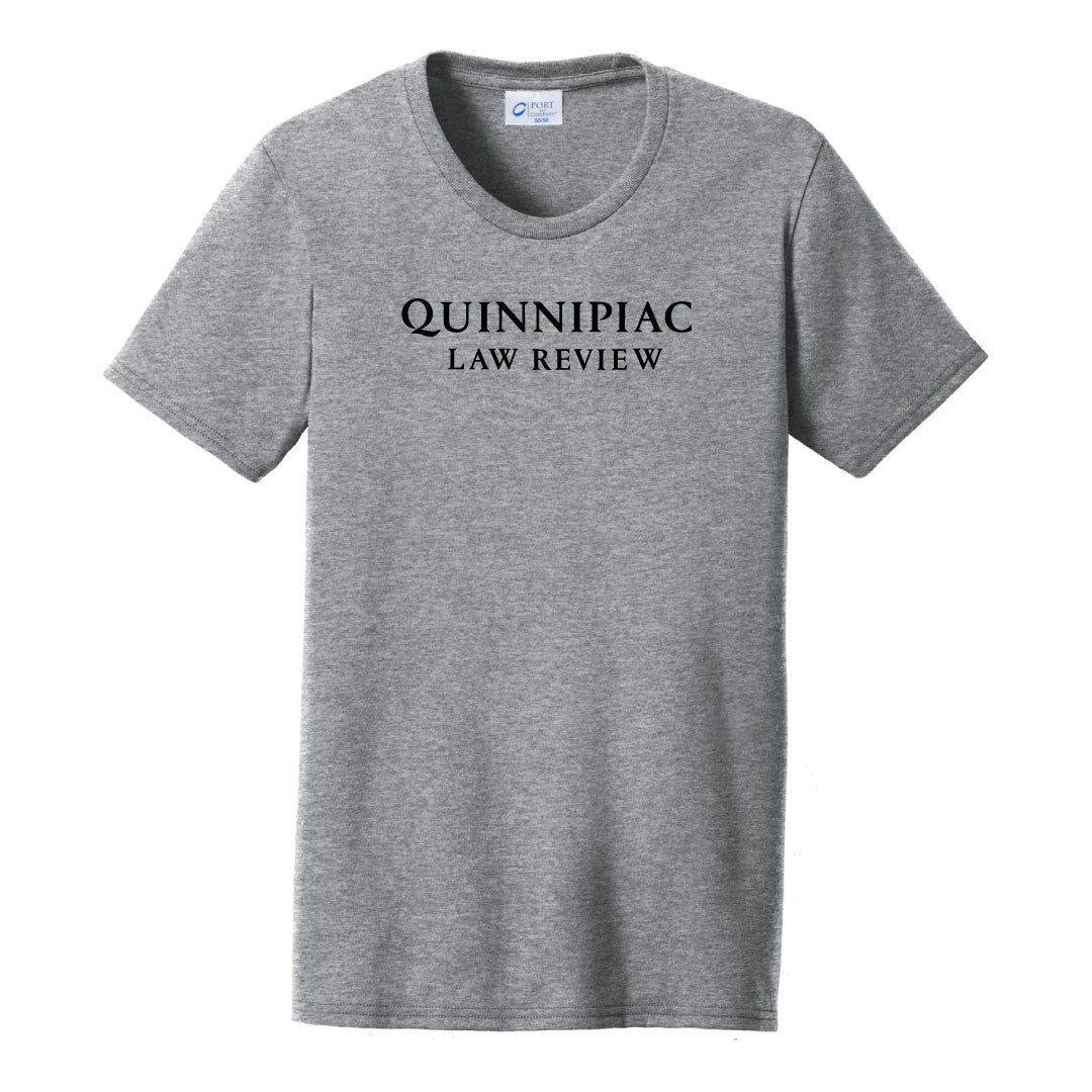 QLR Cotton Blend Tee Logowear Quinnipiac Law Review Ath Heather Ladies XS