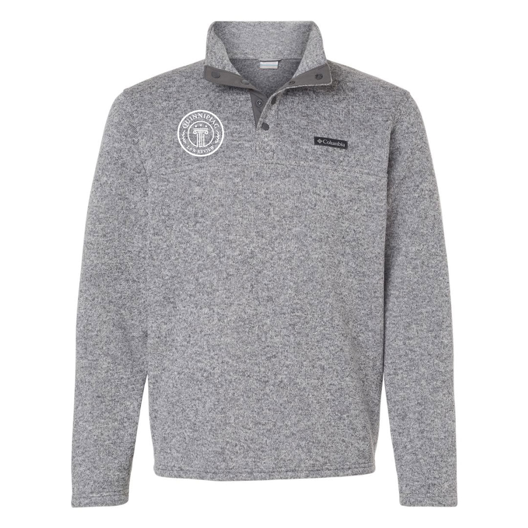 QLR Fleece Half Snap Pullover Logowear Quinnipiac Law Review Grey Heather Adult S