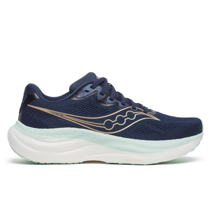 Saucony Women's Ride 19 Footwear Saucony Navy/Aqua-410 6