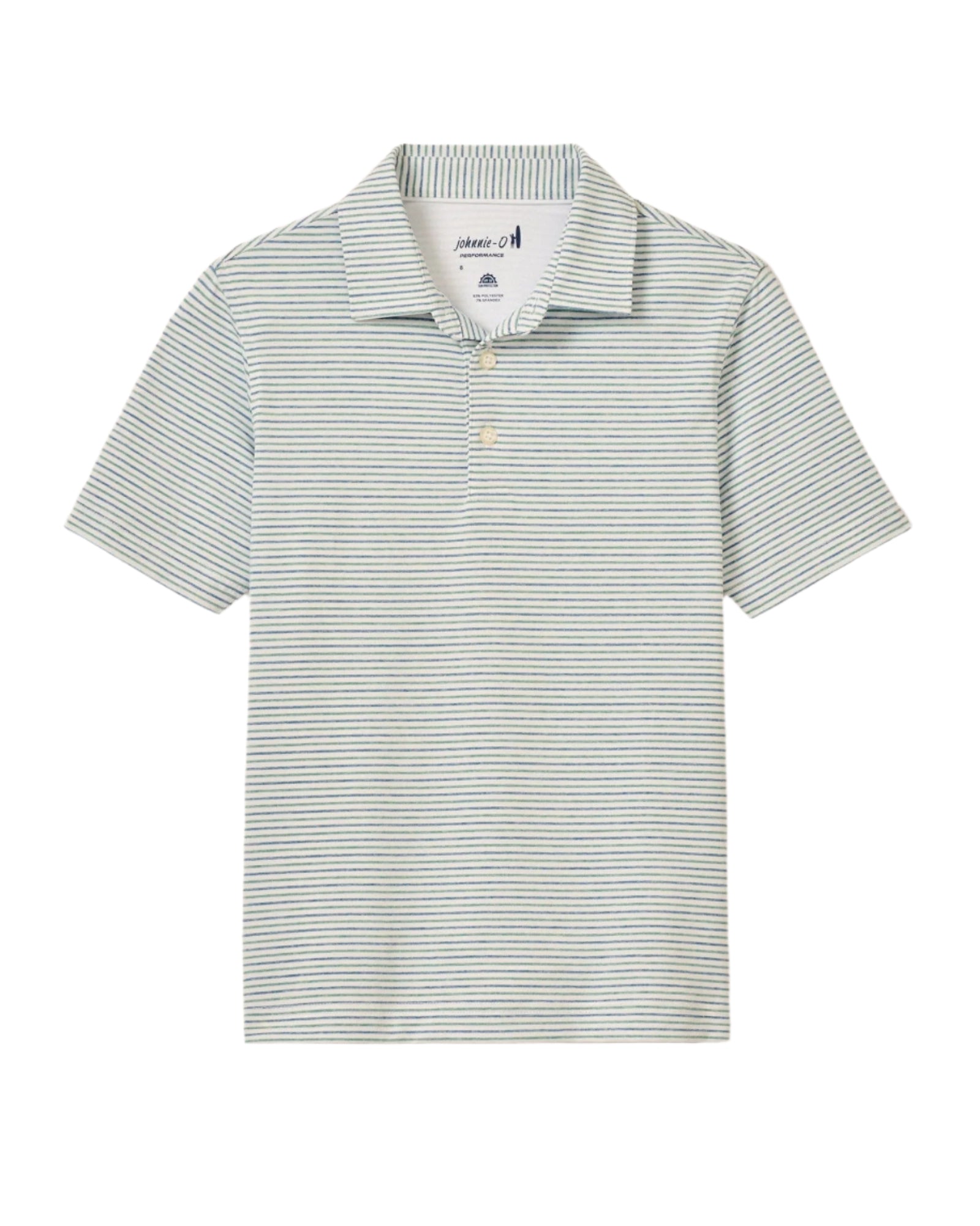Johnnie-O Boys' Performance Jersey Polo - Vik Stripe Apparel Johnnie-O Barrels Blue 8