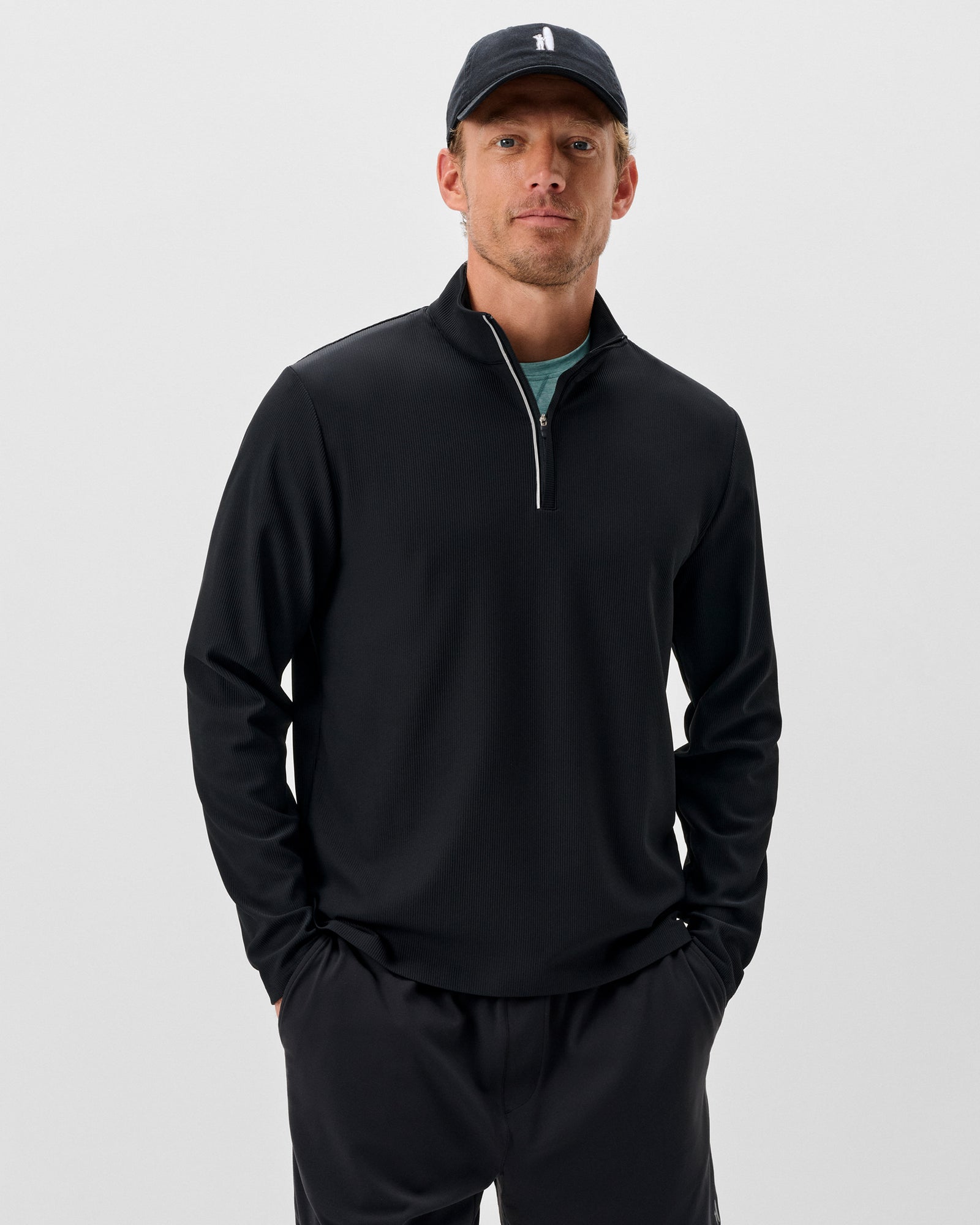 Johnnie-O Men's Hoppin Quarter-Zip Pullover Apparel Johnnie-O Black Small