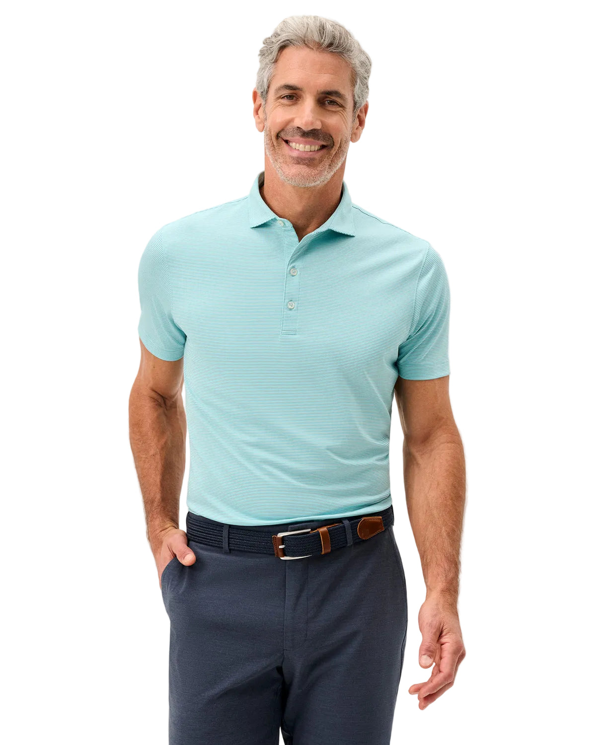 Johnnie-O Men's Lyndonn Stripe Performance Jersey Polo
