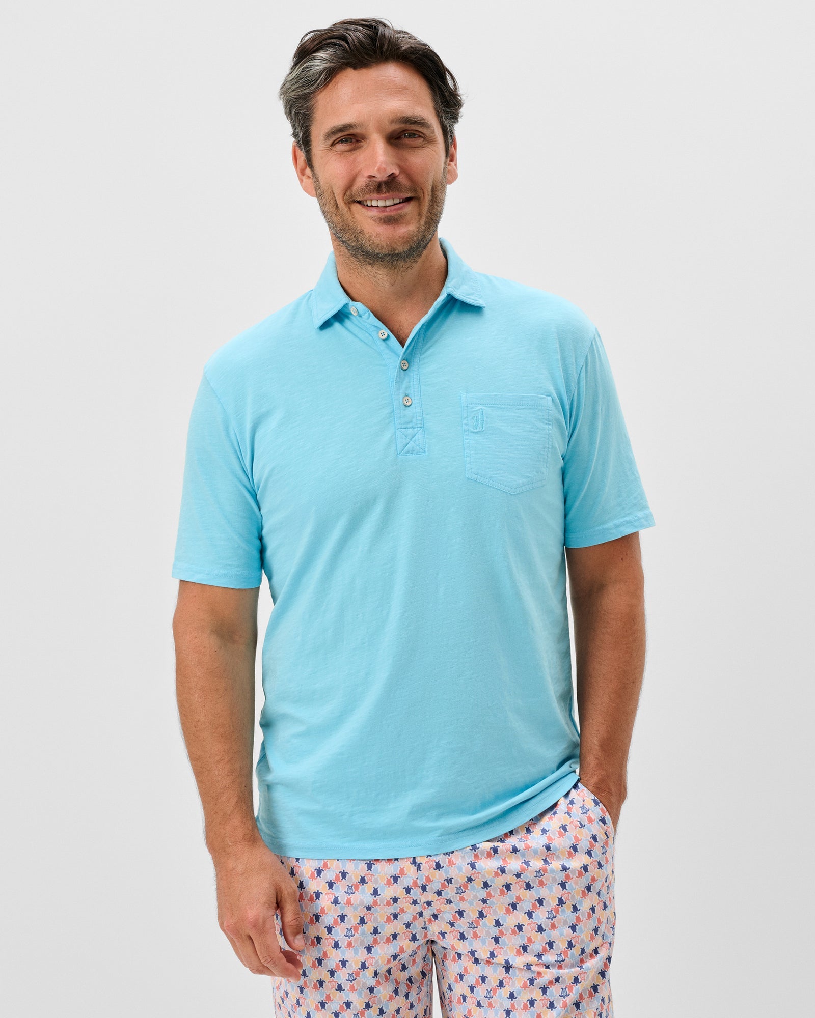 Johnnie-O Men's Coastal Wash Original Polo Apparel Johnnie-O Topaz Small