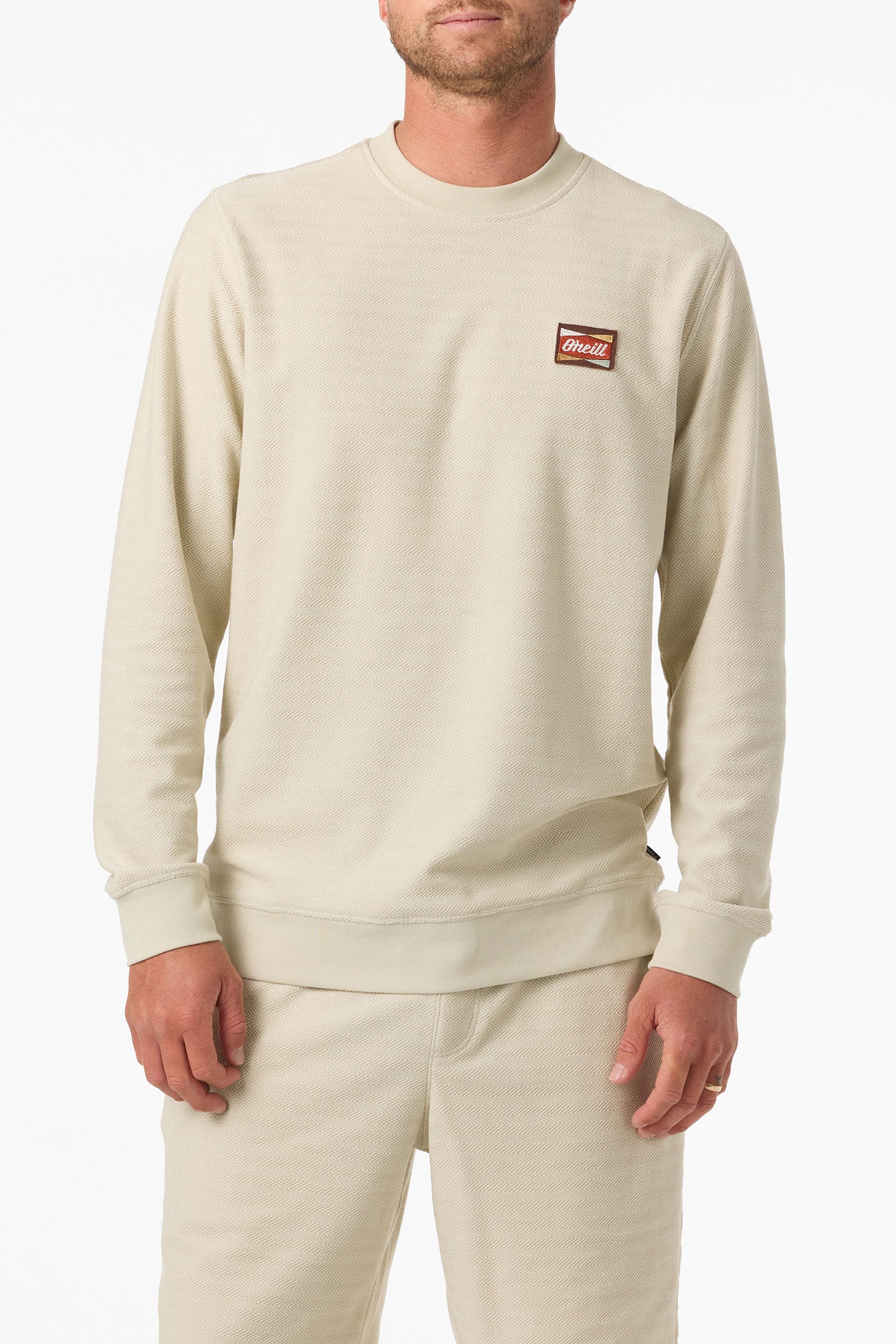 O'Neill Men's Bavaro Solid Crew Neck Fleece Apparel O'Neill Lite Khaki Small
