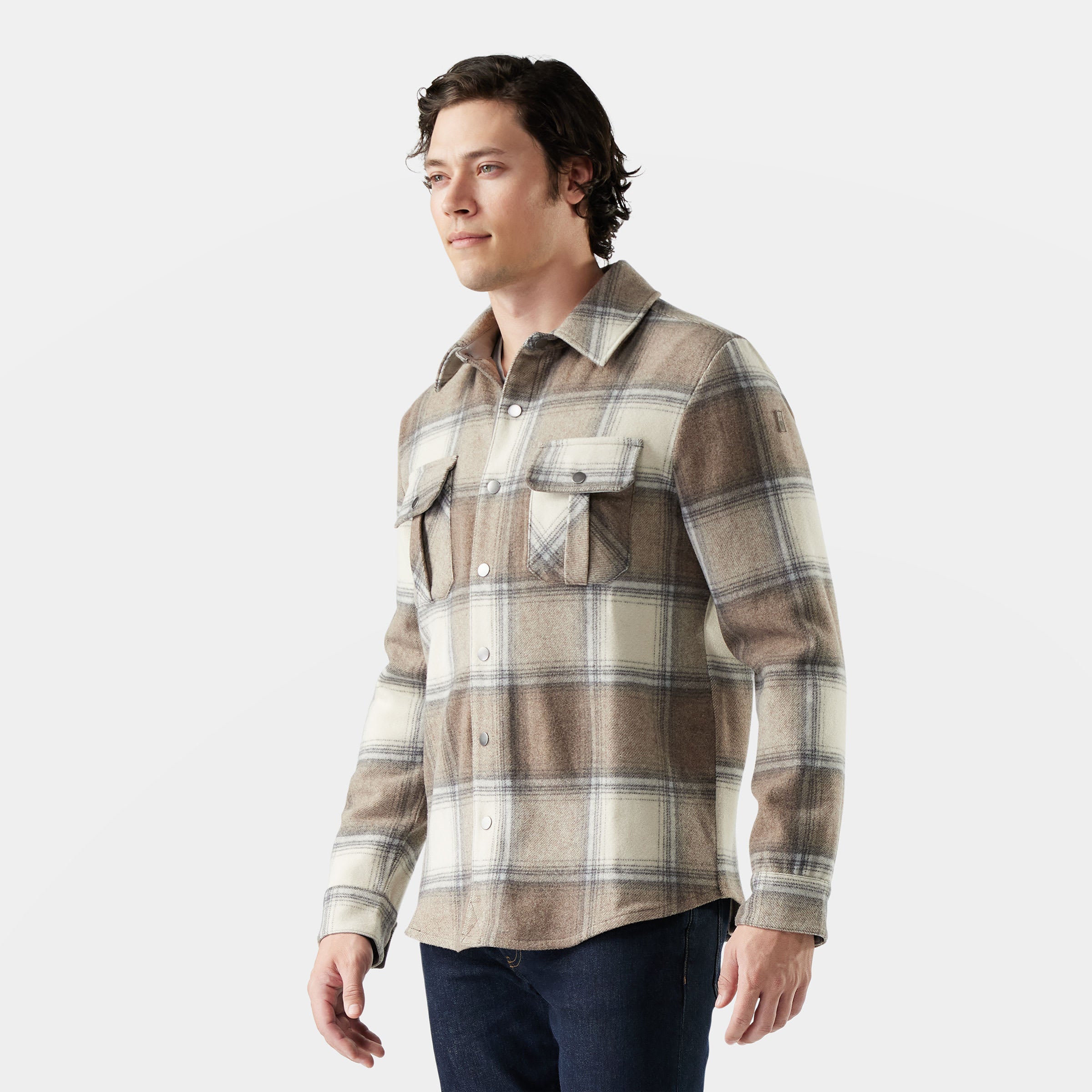 Smartwool Men's Anchor Line Shirt Jacket Apparel Smartwool Almond Plaid-M61 Medium