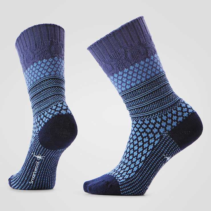 Smartwool Womens Popcorn Cable Sock Apparel Smartwool Serene Blue Small