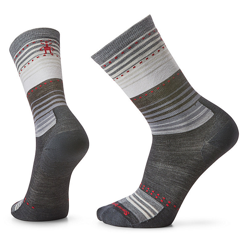 Smartwool Everyday Stitch Stripe Zero Cushion Crew Socks Apparel Smartwool Charcoal Small