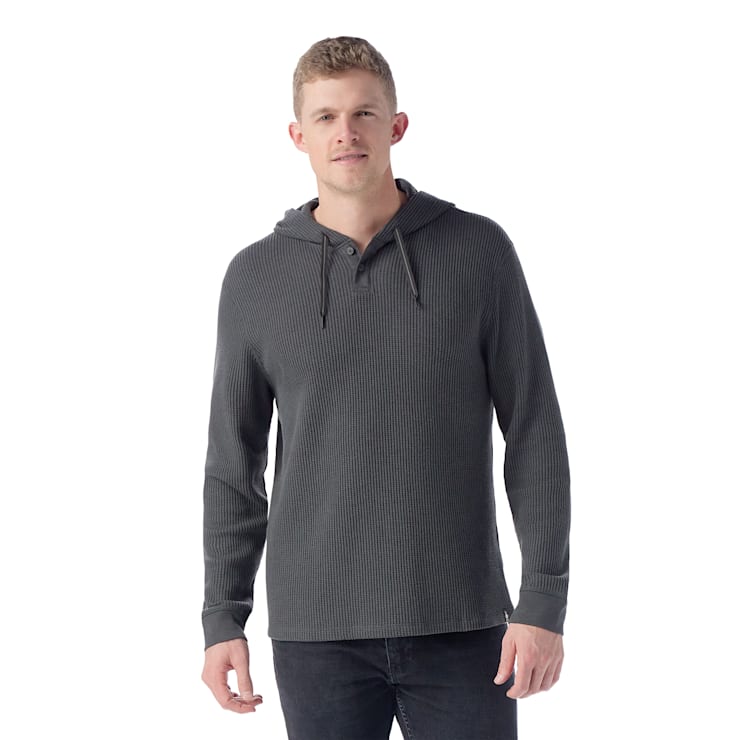 Smartwool Men's Waffle Henley Hoodie Apparel Smartwool Charcoal Small