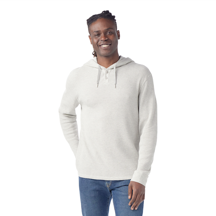 Smartwool Men's Waffle Henley Hoodie Apparel Smartwool Ash Heather Small