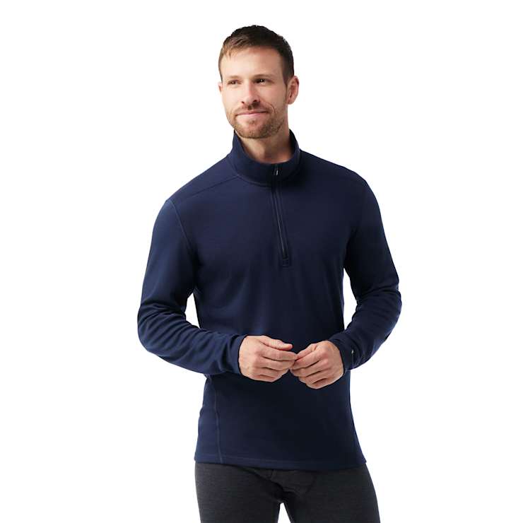 Smartwool Men's Classic Thermal Merino Base Layer 1/4 Zip Apparel Smartwool Deep Navy-092 Small