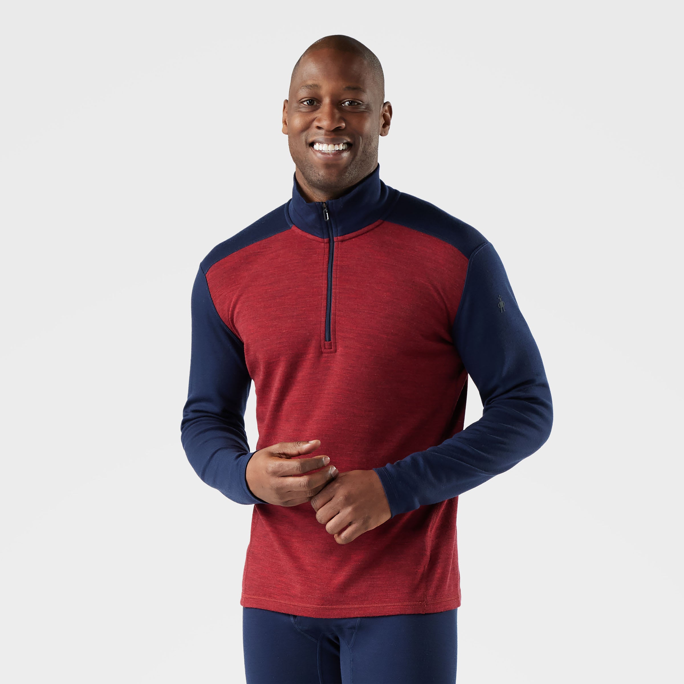Smartwool Men's Classic Thermal Merino Base Layer 1/4 Zip Apparel Smartwool Deep Navy/Currant Heather-Q11 Small