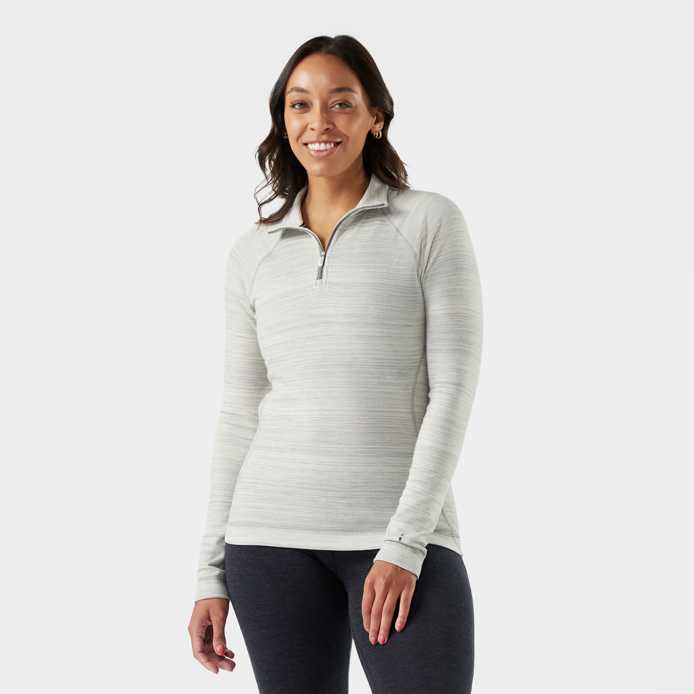 Smartwool Women's Classic Thermal Merino Base Layer 1/4 Zip Apparel Smartwool Light Gray Color Shift-P98 XSmall