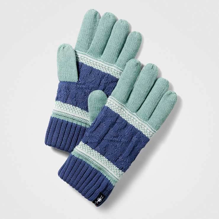 Smartwool Popcorn Cable Glove Accessories Smartwool Nightfall Blue-P43