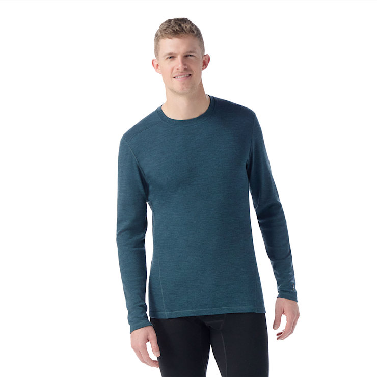 Smartwool Men's Classic Thermal Merino Base Layer Crew Apparel Smartwool Twilight Blue Heather-G75 Small