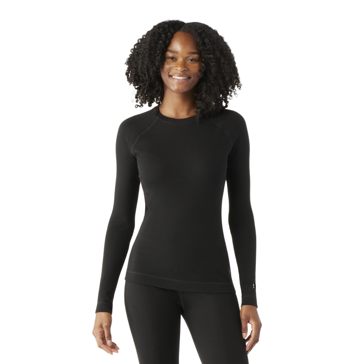 Smartwool Women's Classic Thermal Merino Base Layer Crew Apparel Smartwool Black-001 XSmall