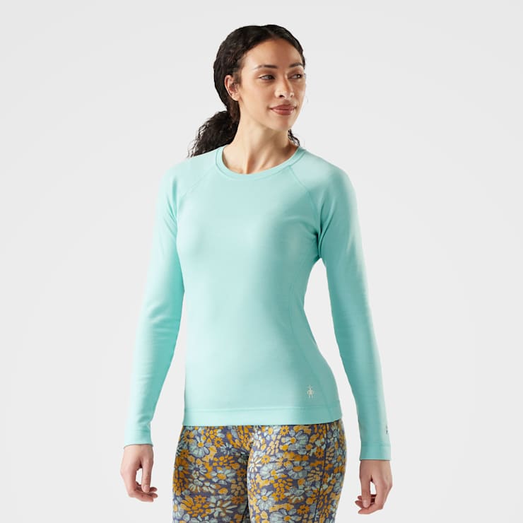 Smartwool Women's Classic Thermal Merino Base Layer Crew Apparel Smartwool Pacific Blue-Q19 XSmall