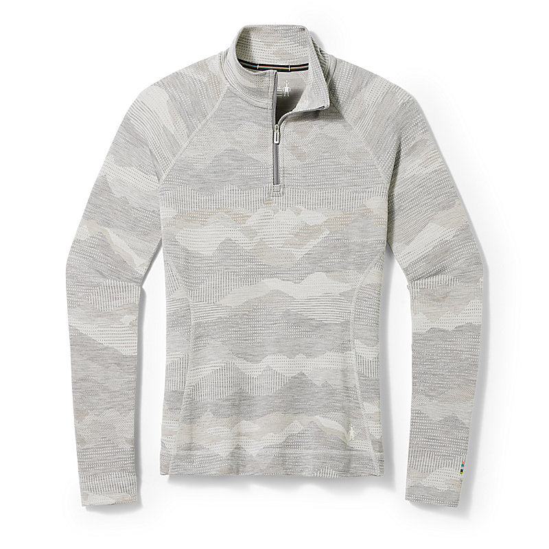 Smartwool Women's Classic Thermal Merino Base Layer 1/4 Zip Apparel Smartwool Light Gray Mountain Scape XSmall