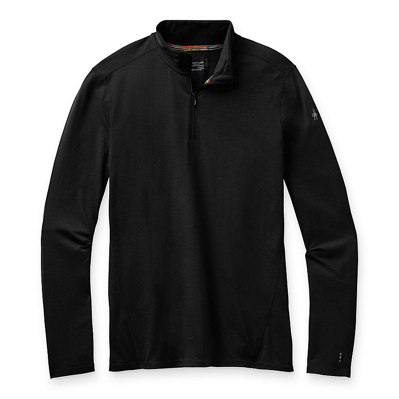 Smartwool Mens Classic All Season Merino Base Layer 1 4 Zip Apparel Smartwool Black Small
