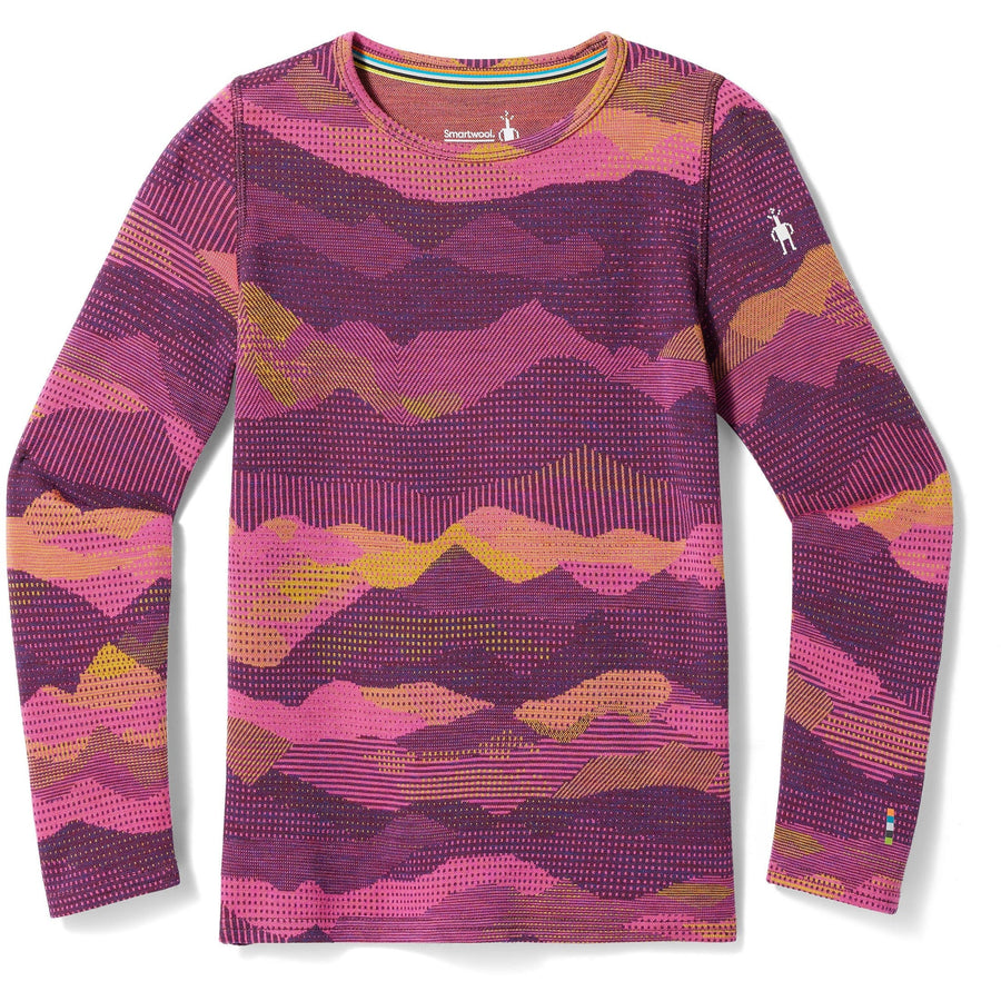 Smartwool Kids Classic Thermal Merino Base Layer Crew Apparel Smartwool Purple Iris Mountain Scape-M21 Small