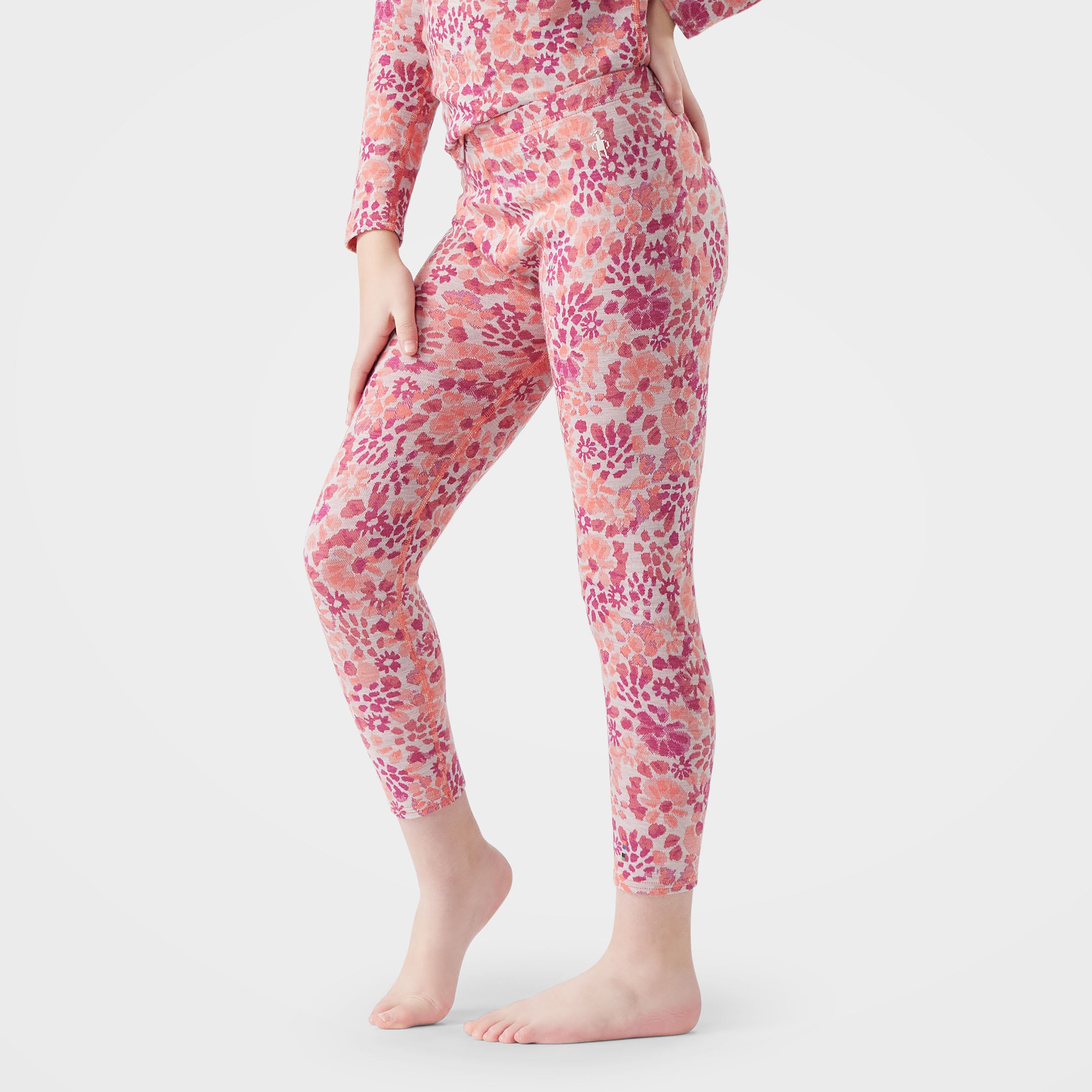 Smartwool Kids Classic Thermal Merino Base Layer Bottom Apparel Smartwool Festive Fuschia Floral-Q05 Small