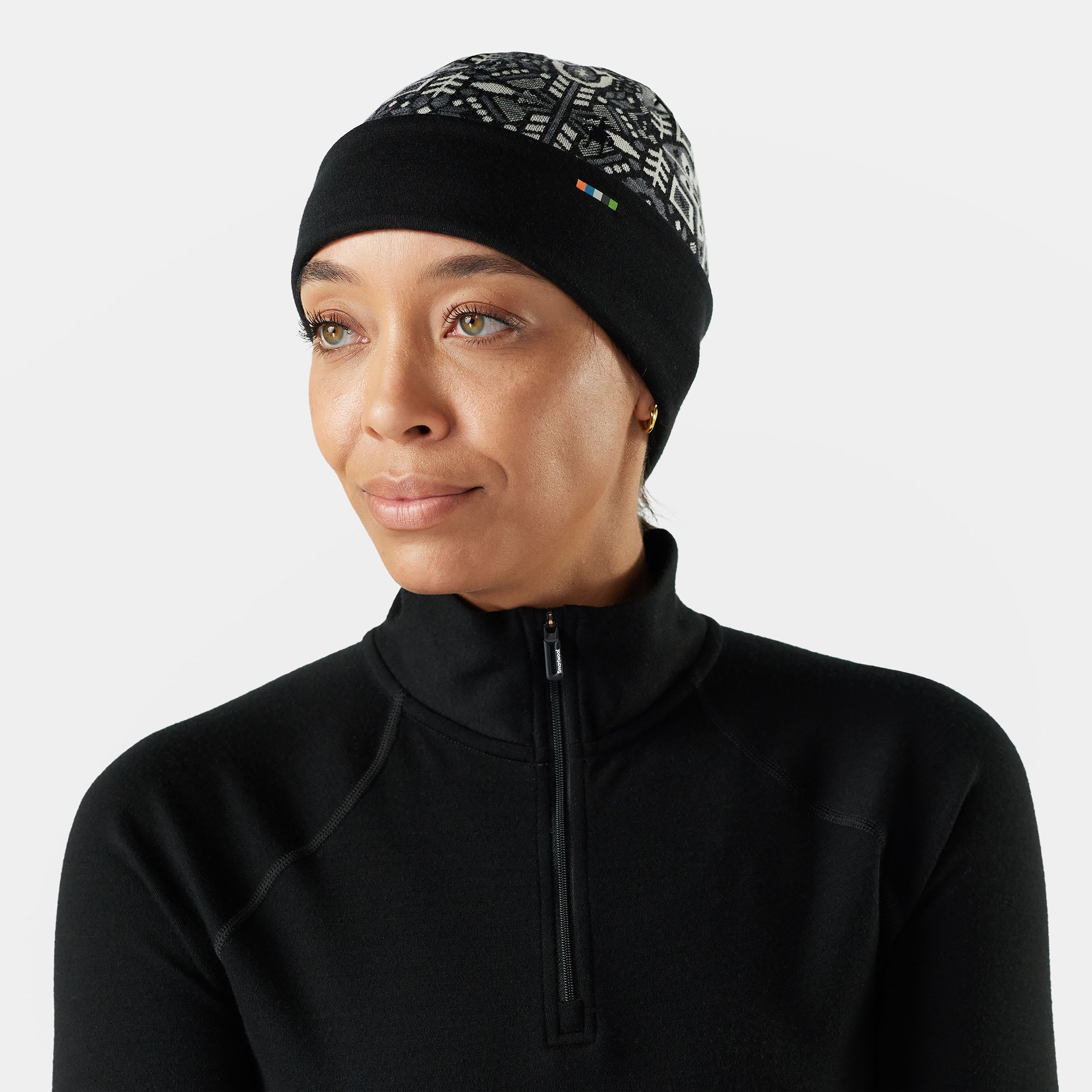 Smartwool Thermal Merino Reversible Cuffed Beanie Accessories Smartwool Black Deco Floral-P94