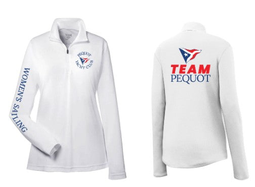 Pequot Women's Sailing UPF 40 Performance 1/4 Zip Logowear Pequot Women's Sailing White Ladies XS