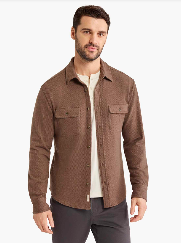 Fair Harbor Men's The Dunewood Flannel Apparel Fair Harbor Espresso Twill Small