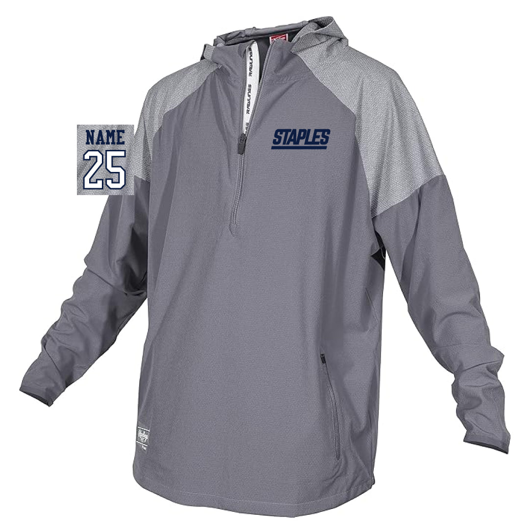 Staples Baseball Rawlings 1/4 Zip Hooded Cage Jacket Logowear Staples Baseball Adult S