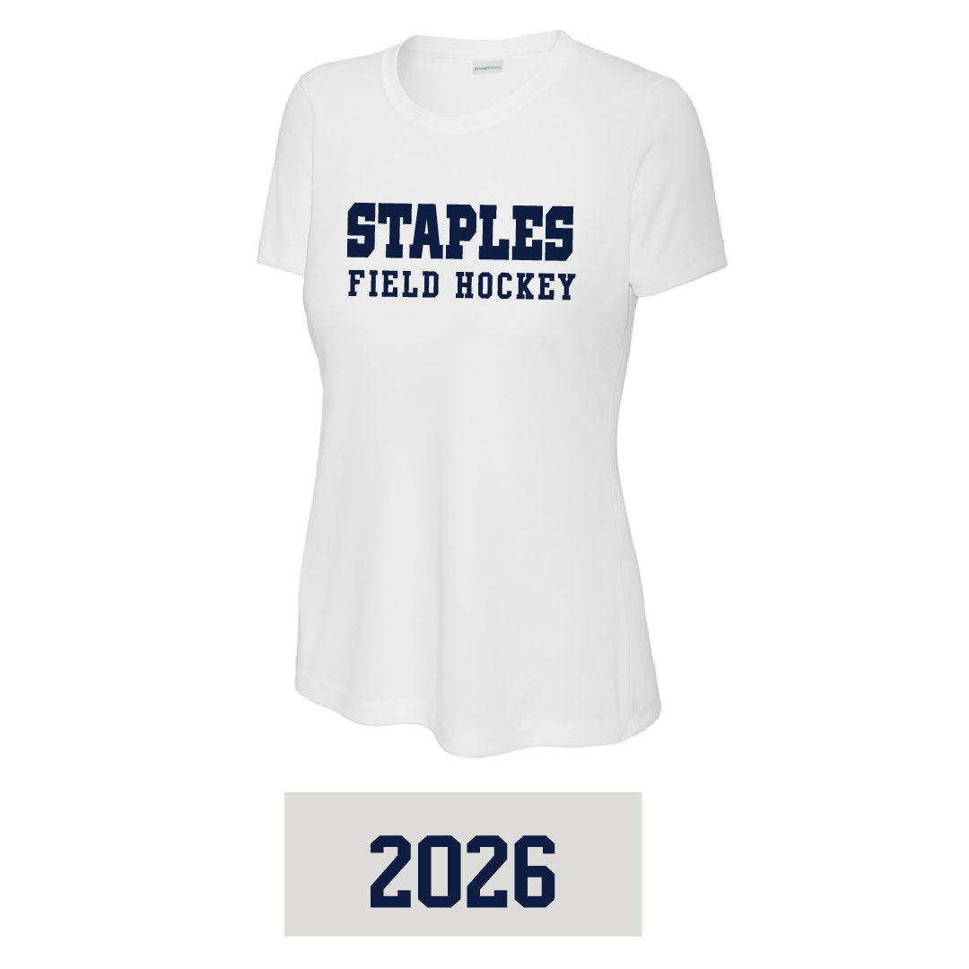 Staples Field Hockey Performance Short Sleeve Logowear Staples Field Hockey White Ladies XS