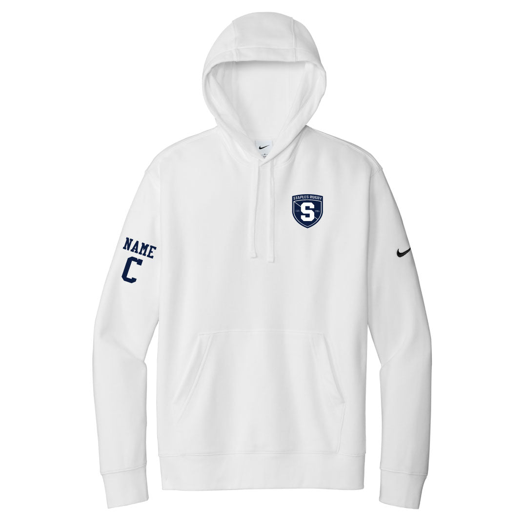 Staples Rugby Nike Hooded Sweatshirt Logowear Staples Rugby White Adult XS