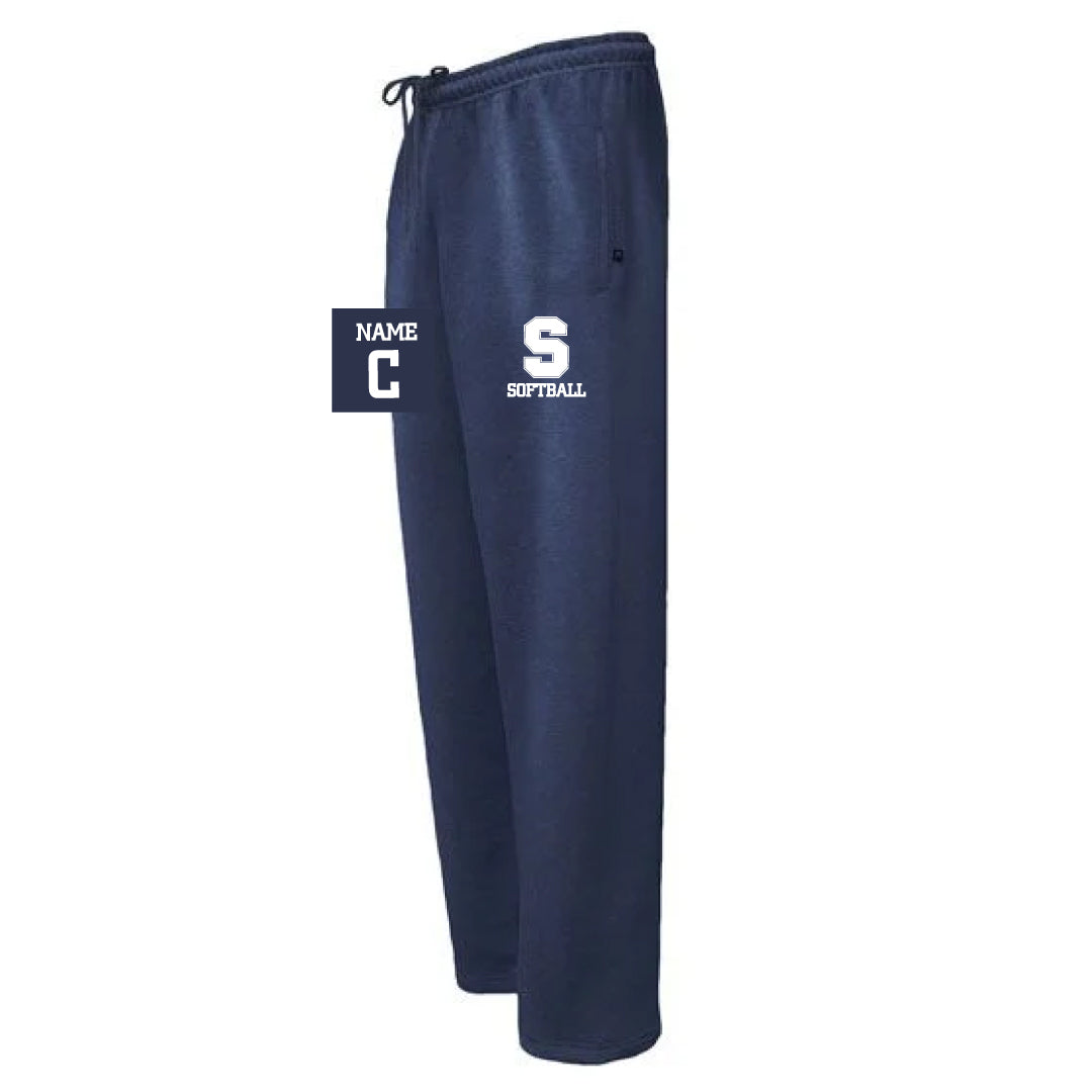 Staples Softball Champion Open Bottom Sweatpants Logowear Staples Softball Navy Adult XS