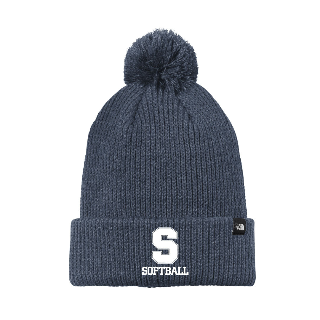 Staples Softball North Face Pom Beanie