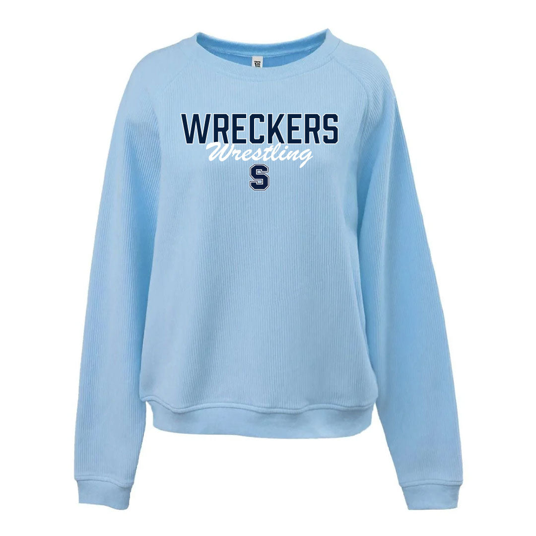 Staples Wrestling Ladies Cord Crew Logowear Staples Wrestling Blue Ladies XS