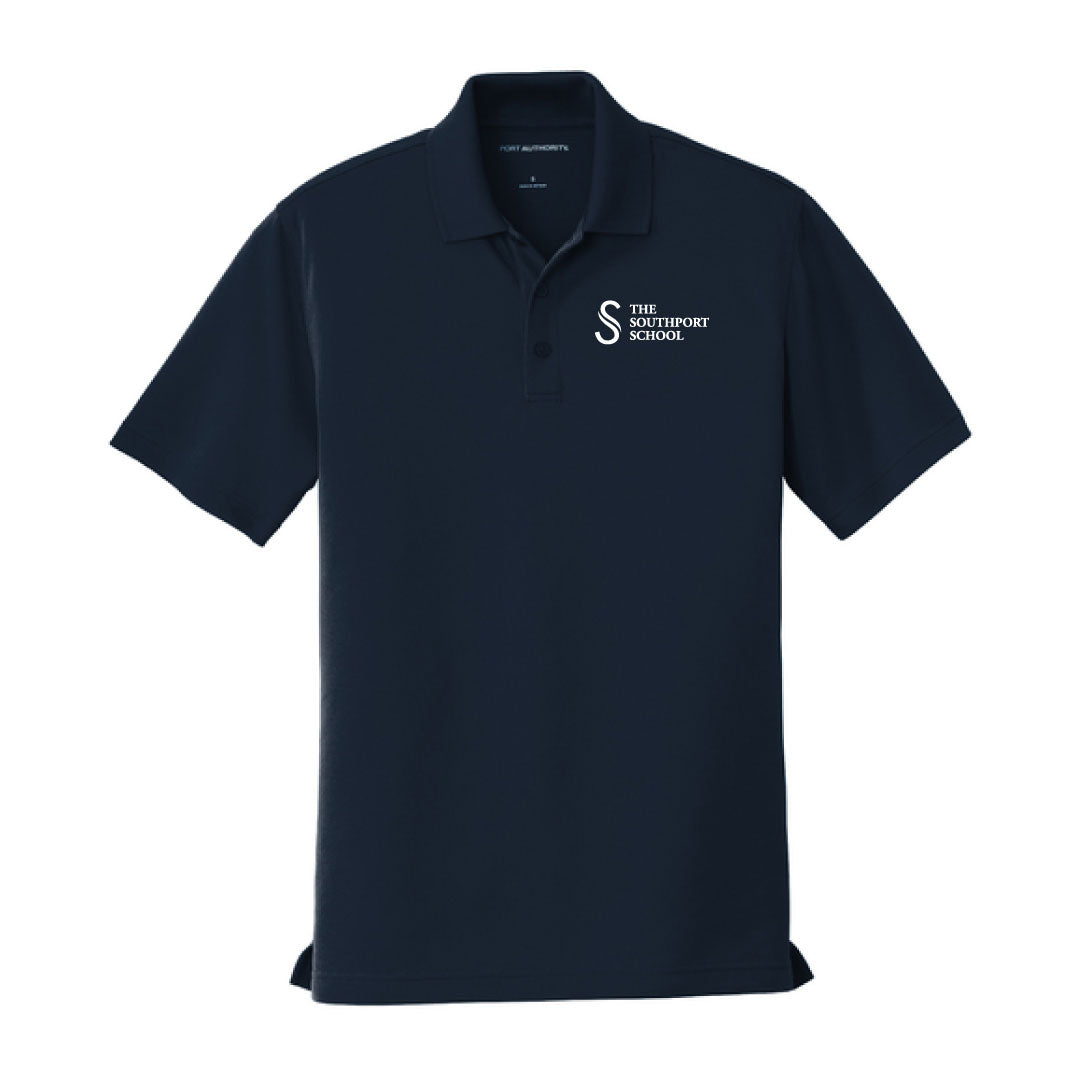 The Southport School Short Sleeve Performance Polo Logowear The Southport School River Blue Navy Mens S